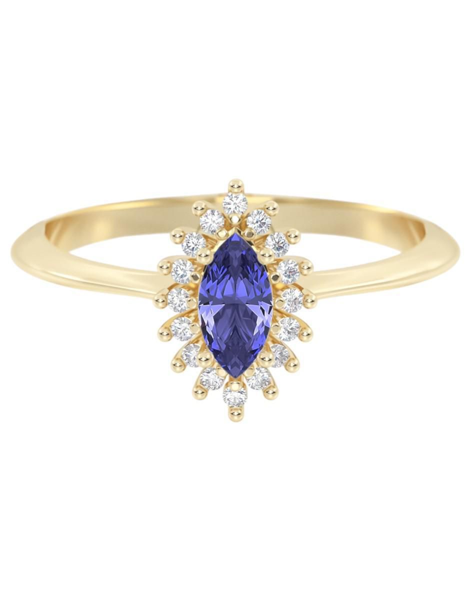 Anillo de compromiso de oro 14 k