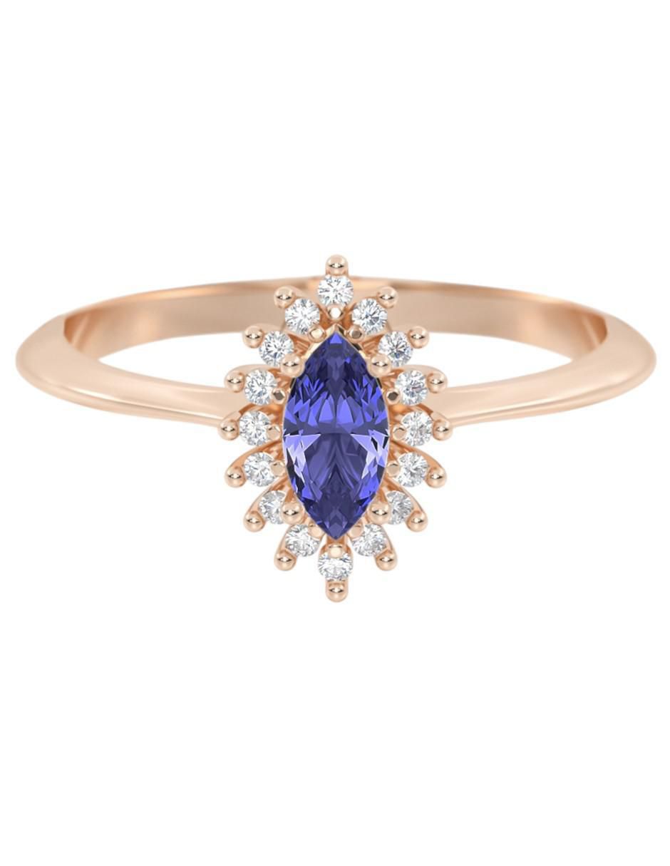 Anillo de compromiso de oro 14 k