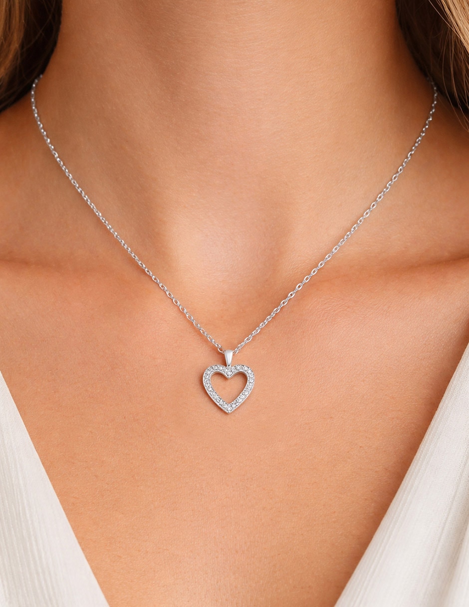 Collar de corazón de oro 14 K 3