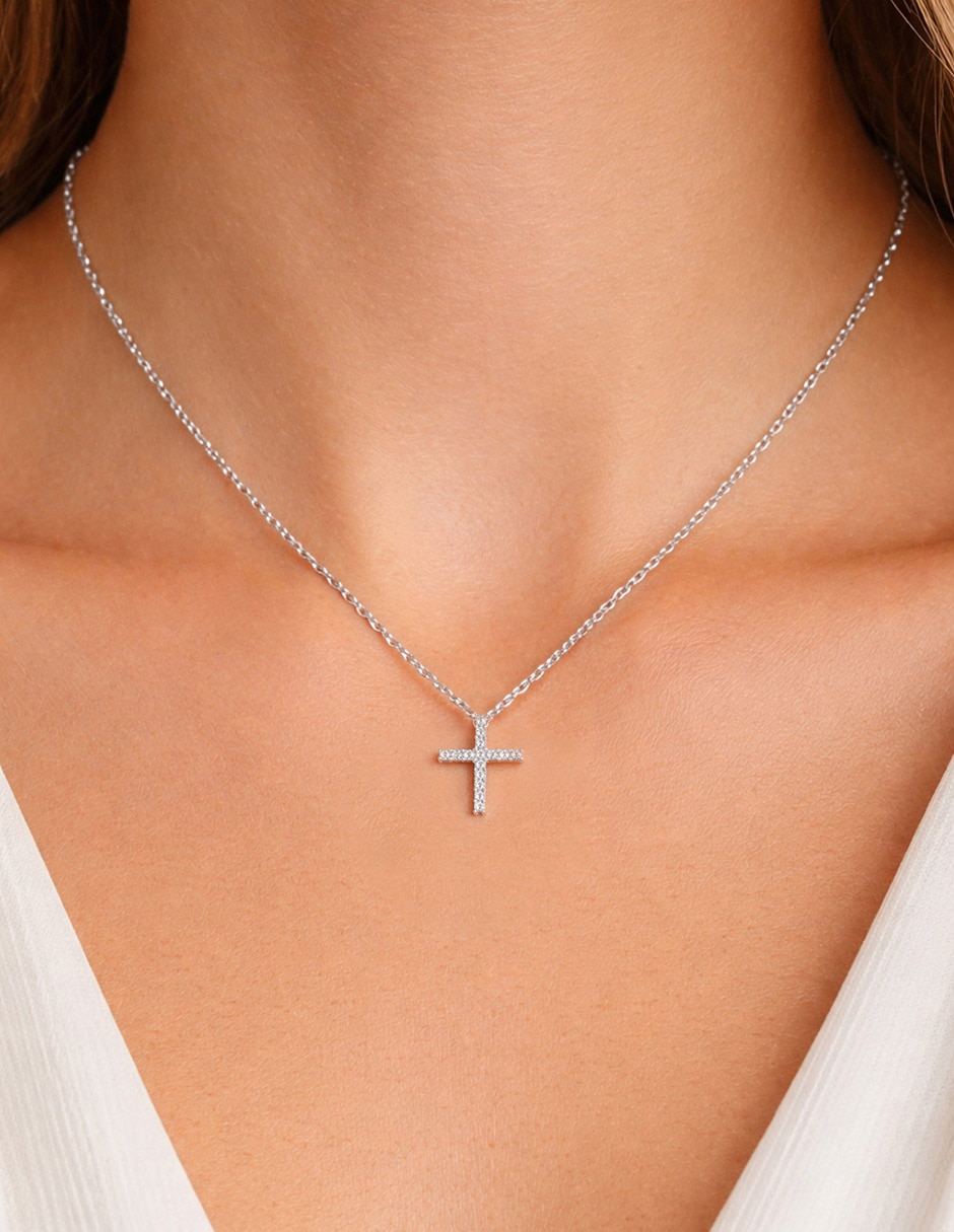 Collar de cruz de oro 14 K 3