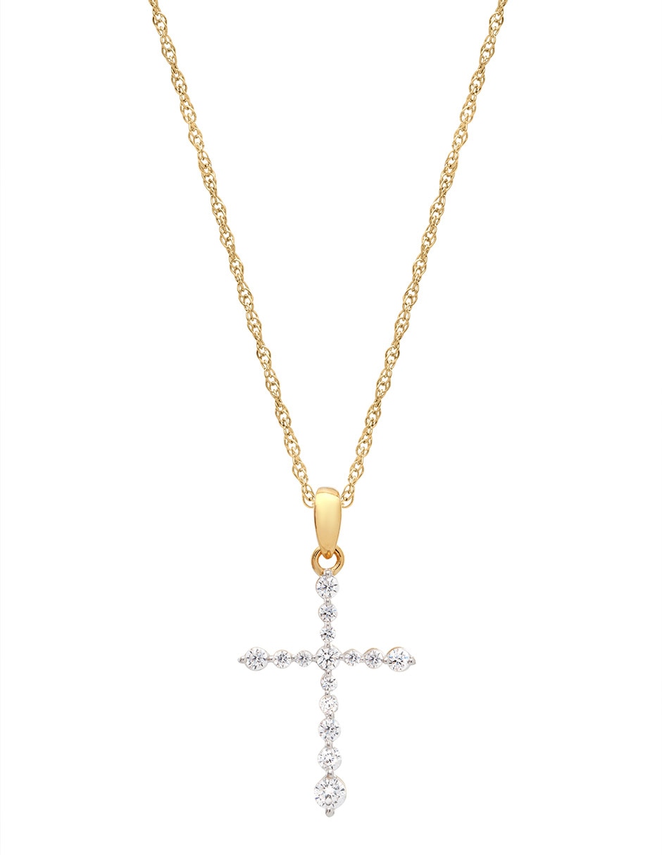 Collar de cruz de Oro 14 K