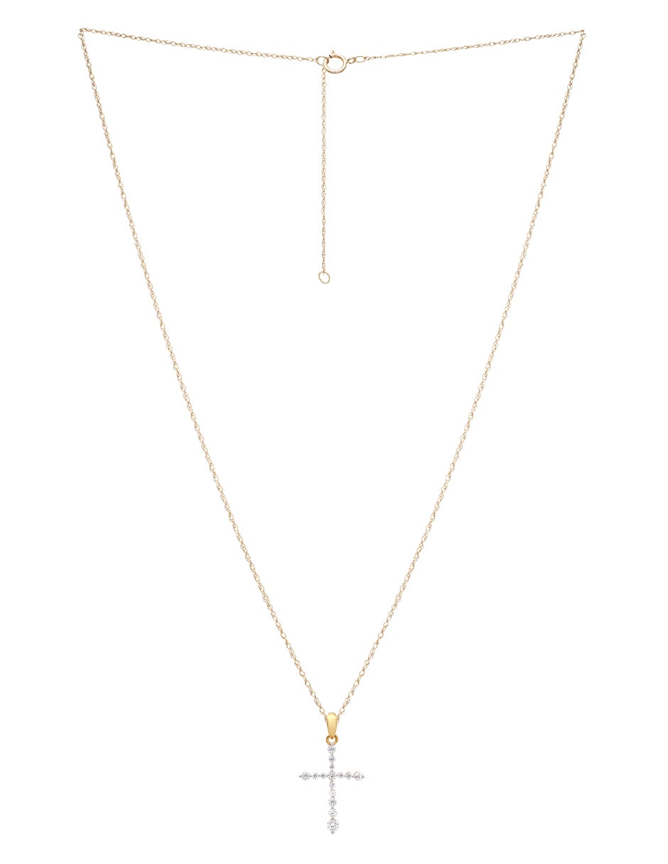 Collar de cruz de Oro 14 K 2