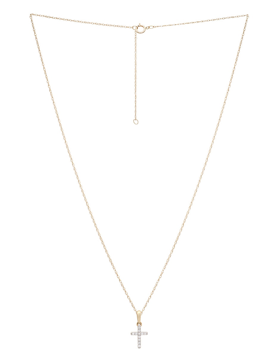 Collar de cruz de oro amarillo 14 K 2
