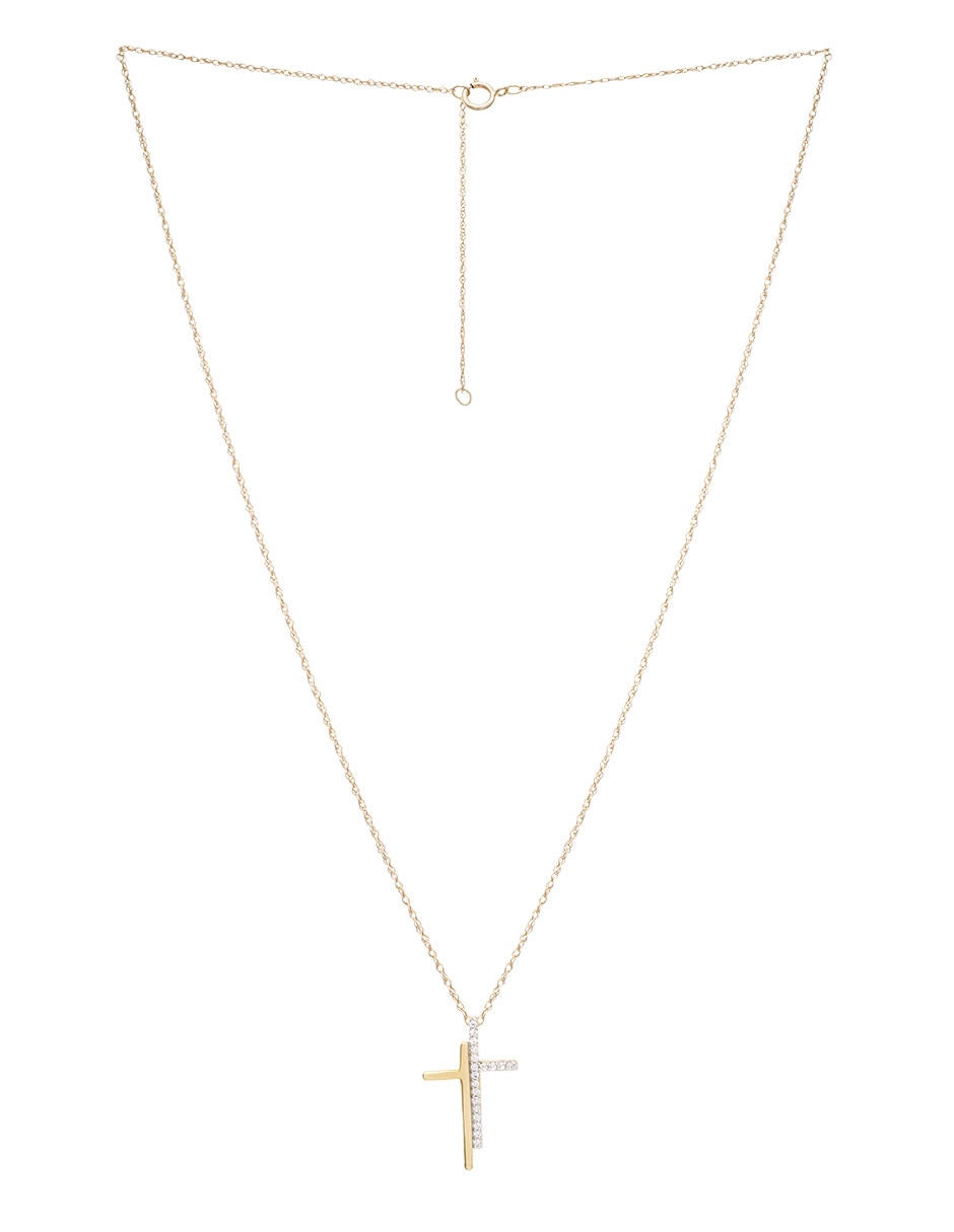Collar de cruz de oro 14 K 2