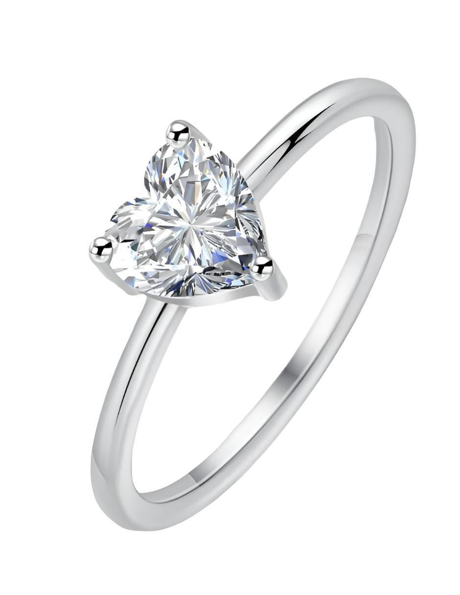 Anillo de compromiso de plata P 925 moissanita