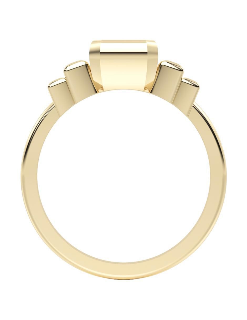 Anillo de compromiso "de" oro 14 k abba joyas sin familia zirconia