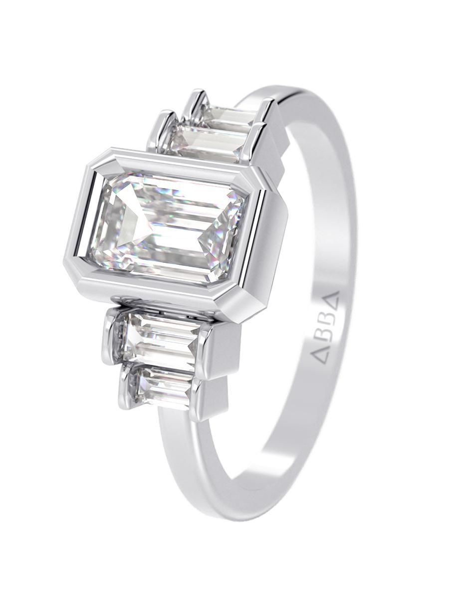 Anillo de compromiso de oro 14 k 3