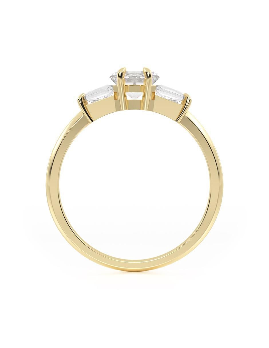 Anillo de compromiso "de" oro 10 k abba joyas sin familia zirconia