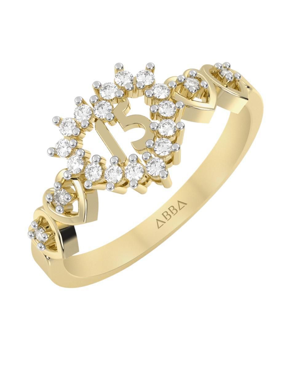 Anillo "de (si aplica)" corazón abba joyas no aplica no aplica 10 k "de" oro zirconia brillante
