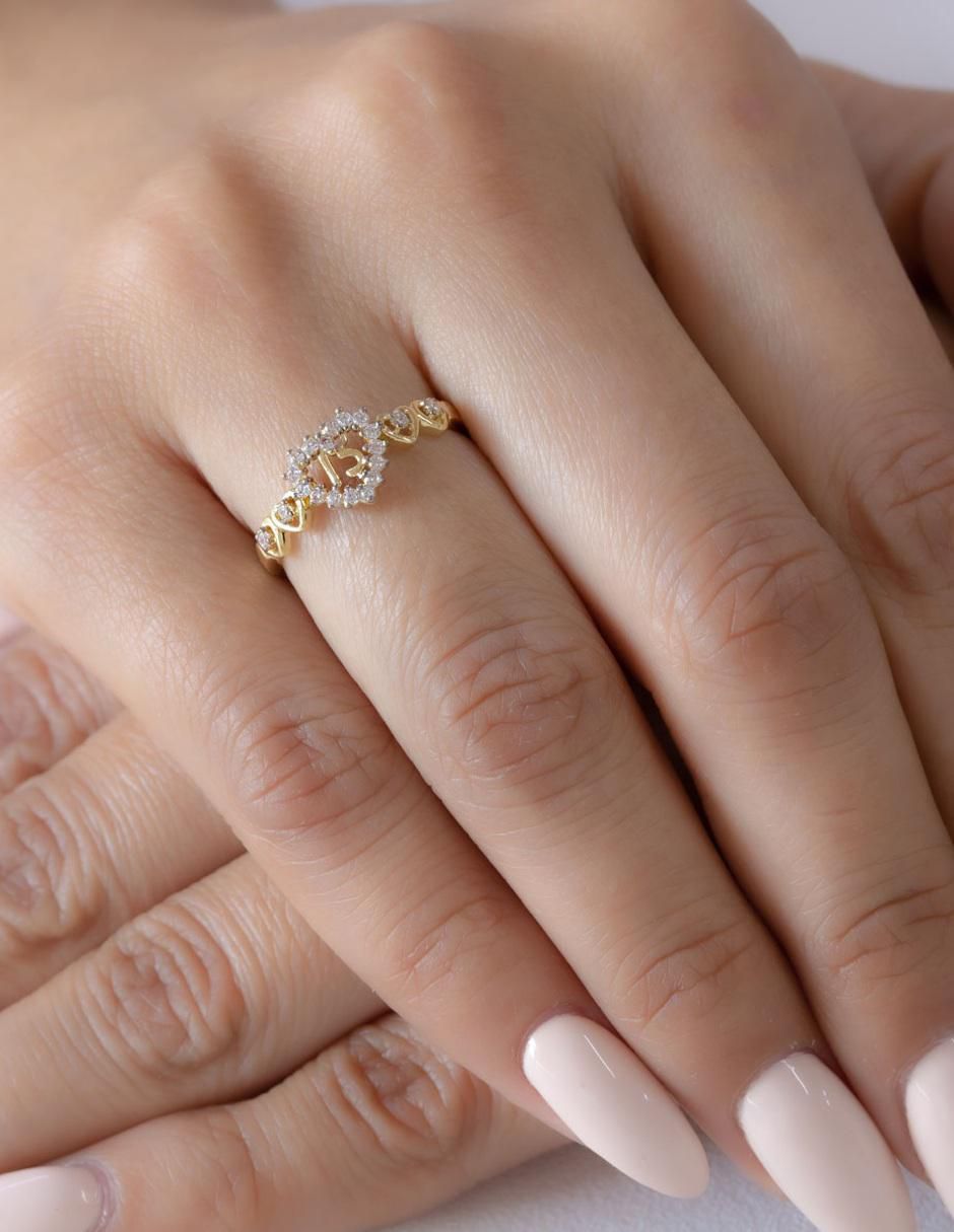 Anillo "de (si aplica)" corazón abba joyas no aplica no aplica 10 k "de" oro zirconia brillante