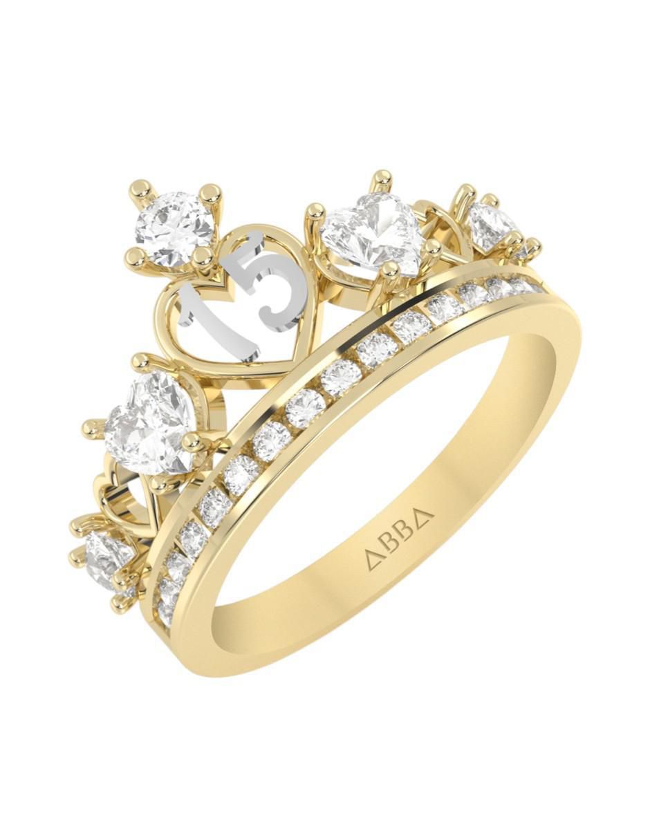 Anillo "de (si aplica)" corona abba joyas sin familia no aplica 10 k "de" oro zirconia brillante