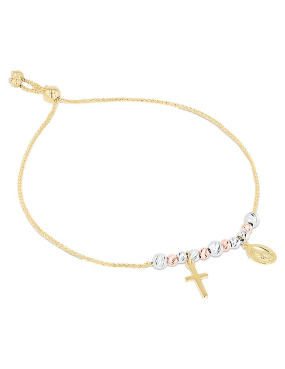 Pulsera de oro florentino 14 K con acabado brillante 2
