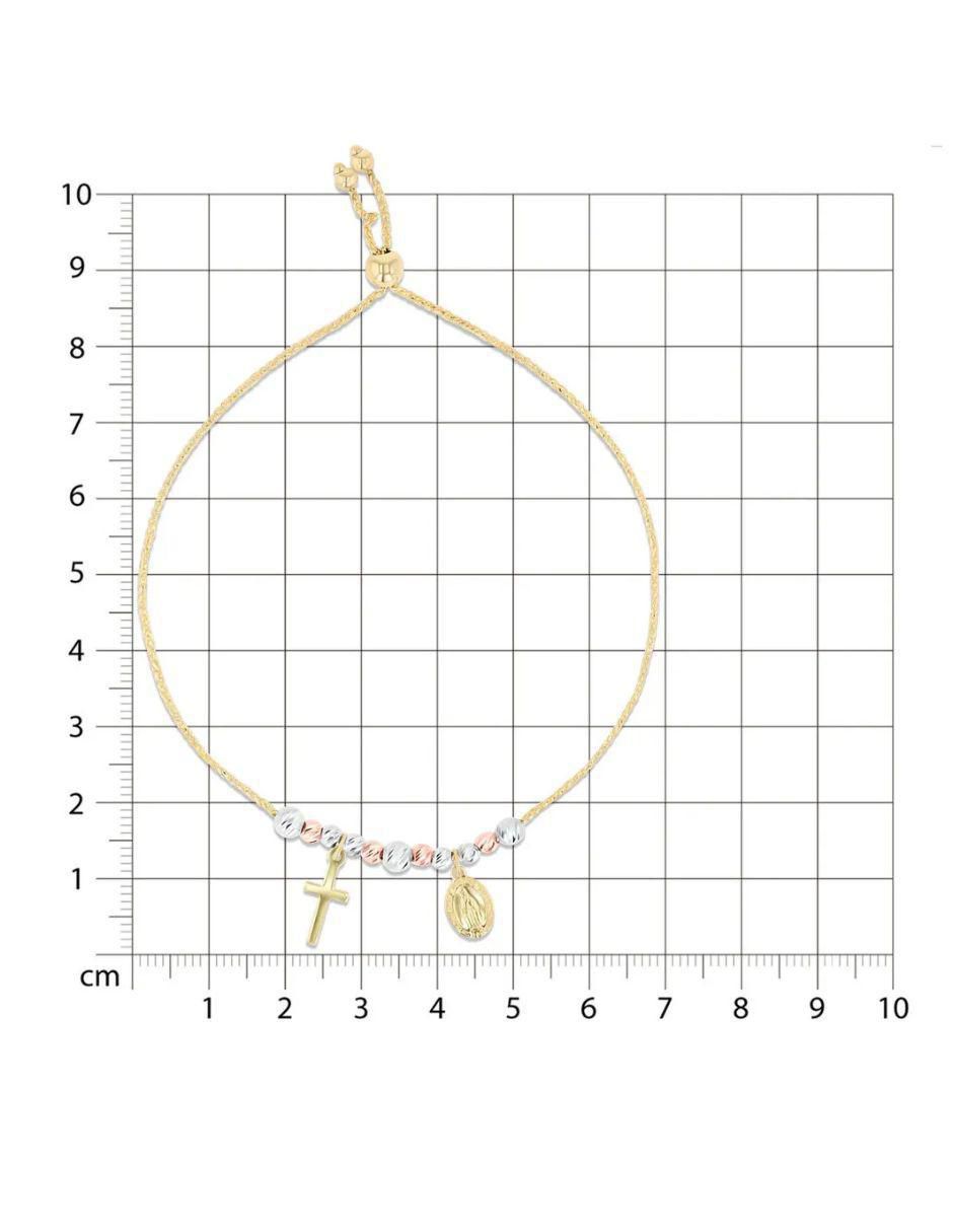 Pulsera de oro florentino 14 K con acabado brillante 5