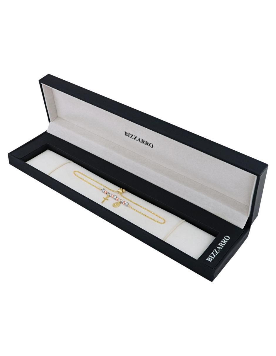 Pulsera de oro florentino 14 K con acabado brillante 4