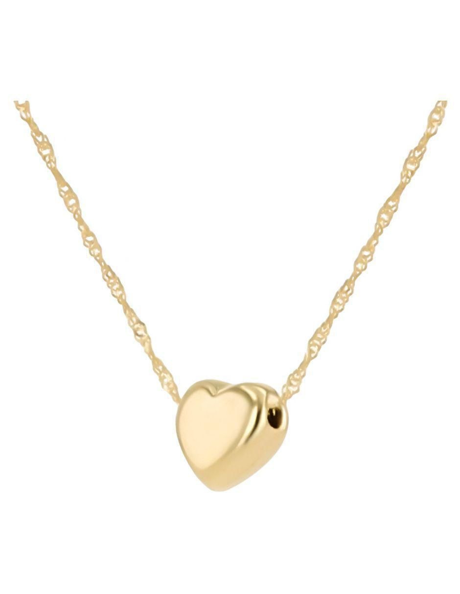 Gargantilla de corazón de oro amarillo 14 K 4