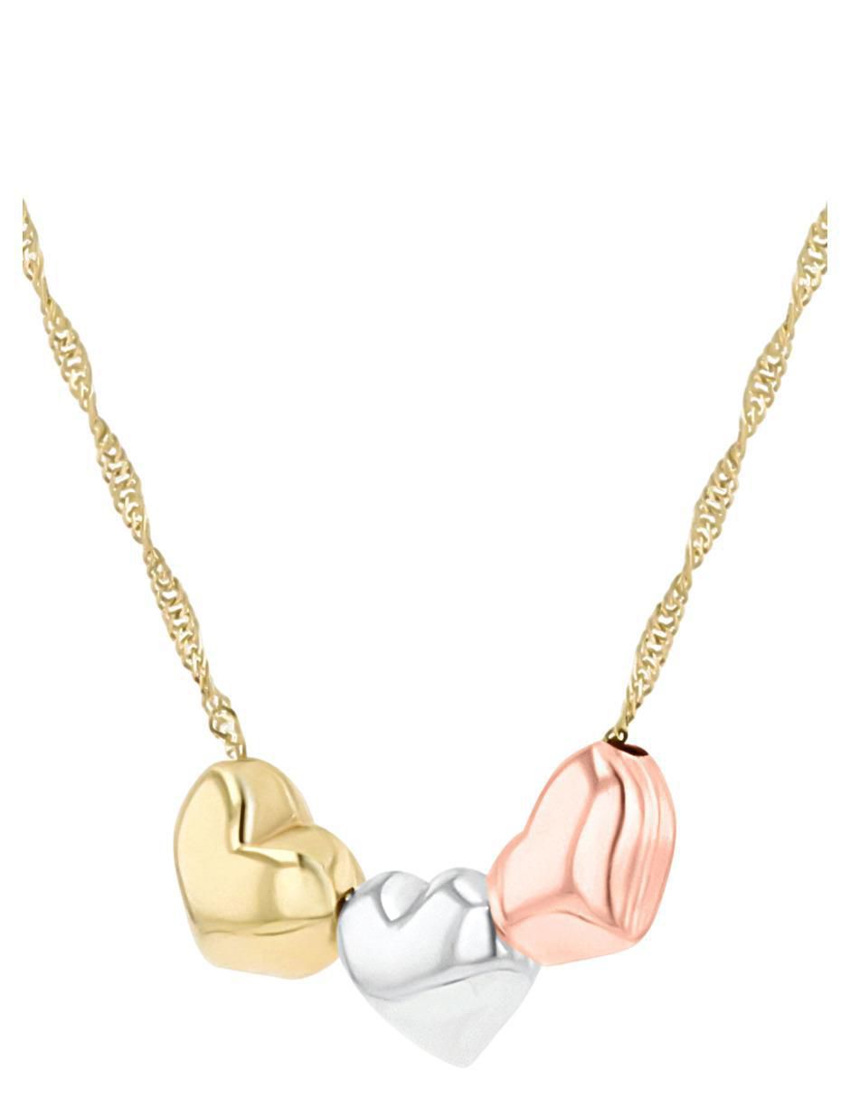 Gargantilla de corazón de oro florentino 14 K 2
