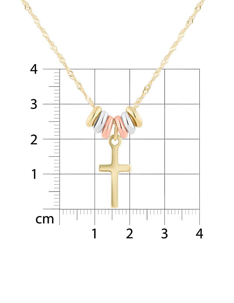 Gargantilla de cruz de oro florentino 14 K 5