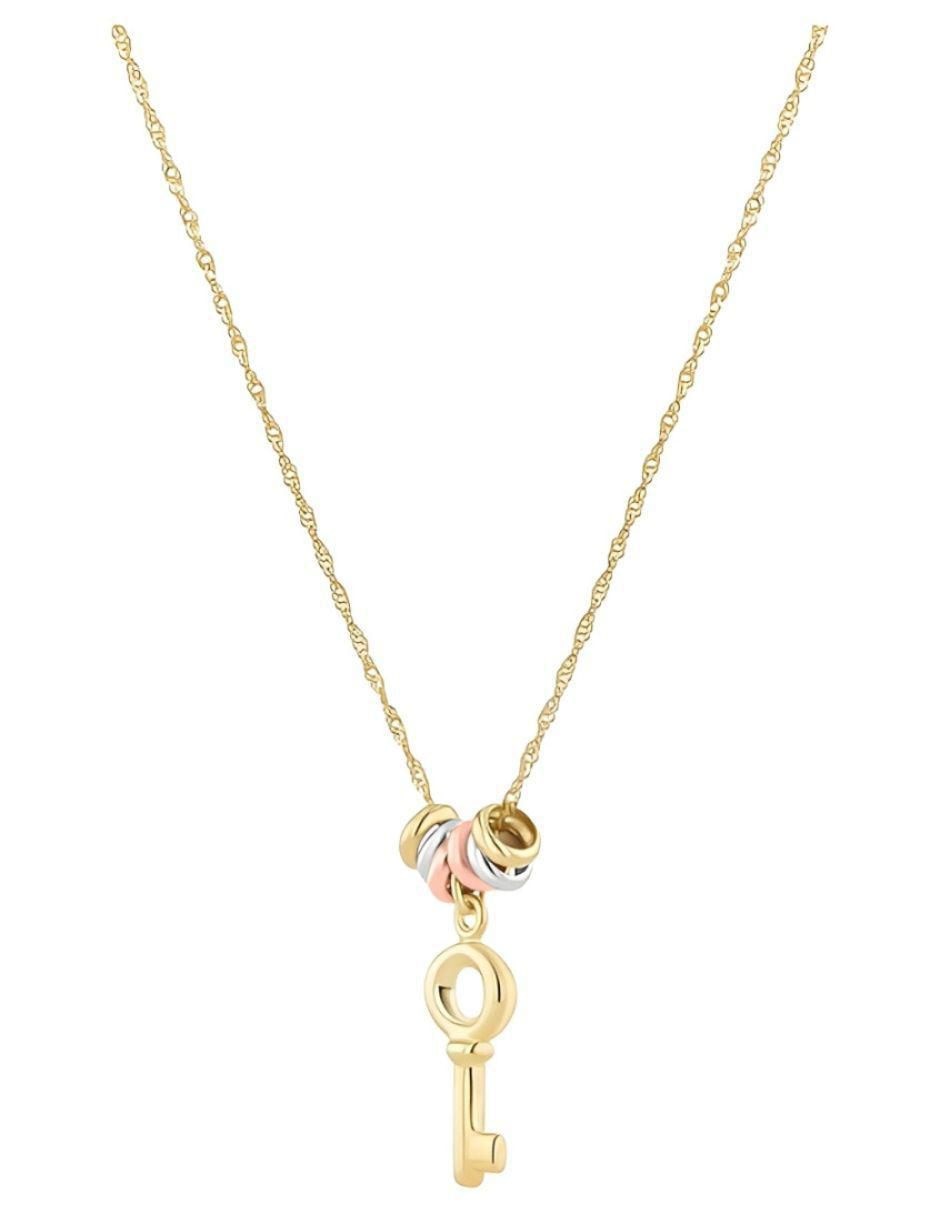 Gargantilla de llave de oro florentino 14 K 4