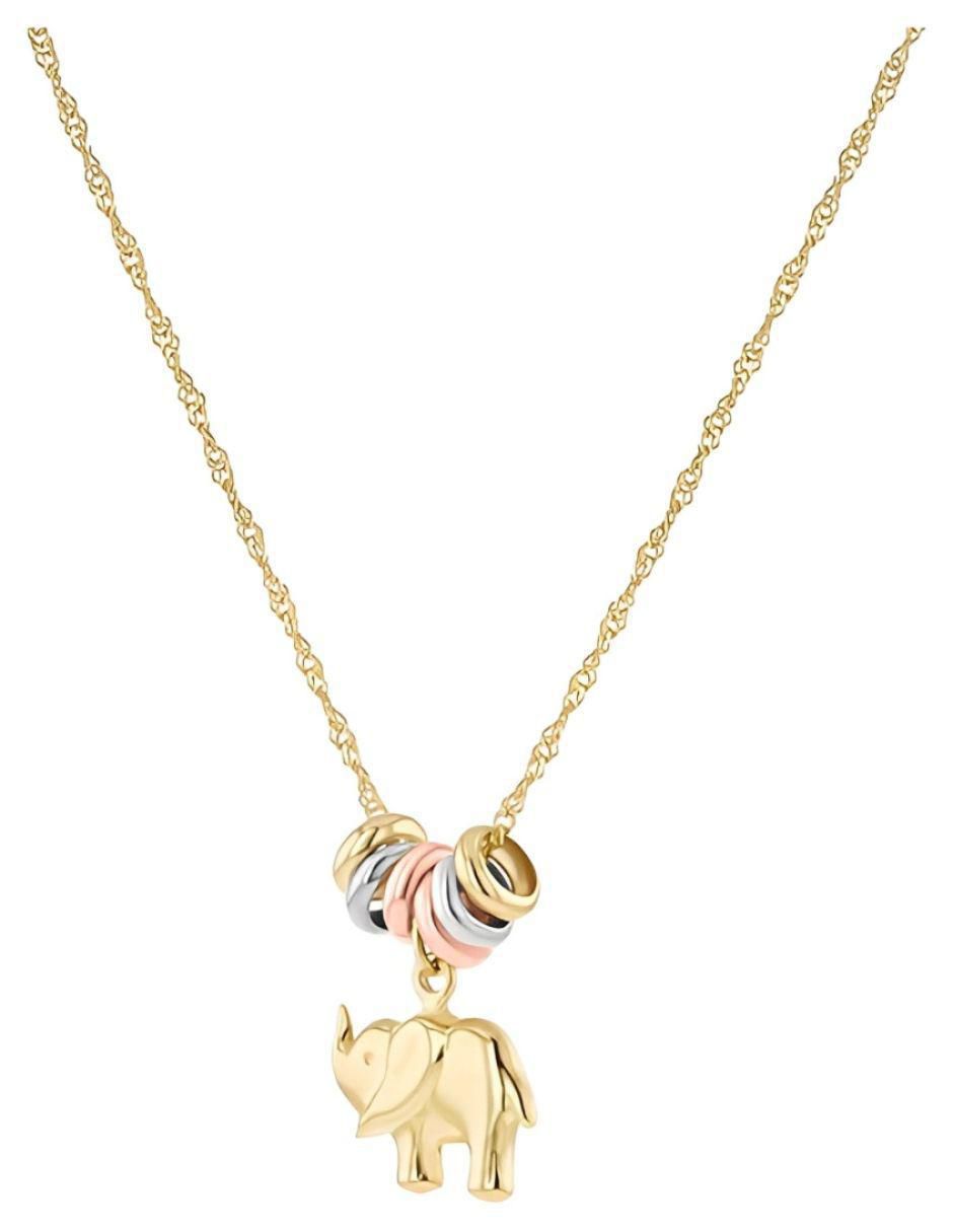 Gargantilla de elefante de oro florentino 14 K 4