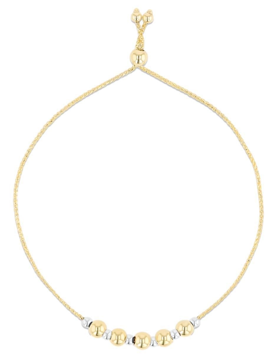 Pulsera de oro amarillo 14 K con acabado brillante