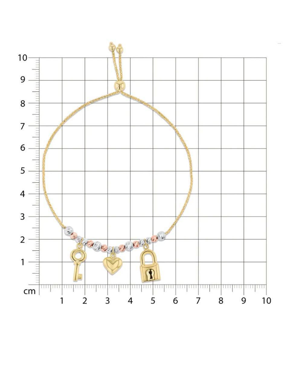 Pulsera de oro amarillo 14 K con acabado brillante 5