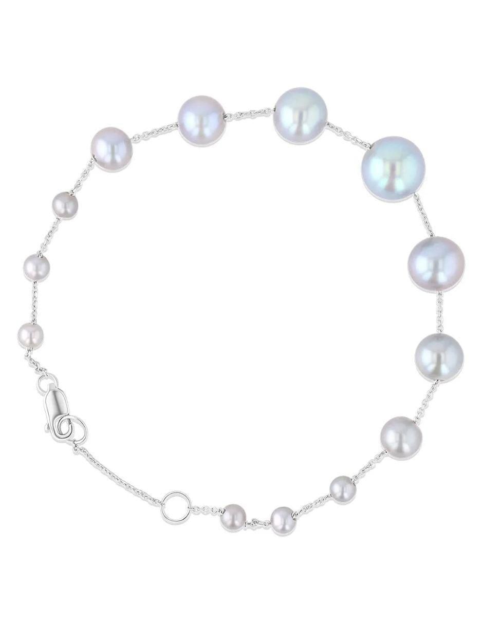Pulsera de oro blanco 14 K con acabado brillante 3