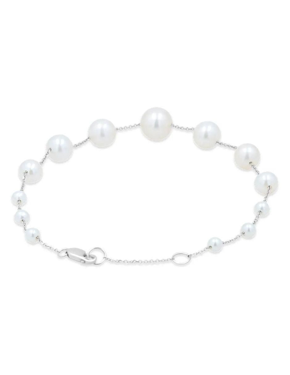 Pulsera de oro blanco 14 K con acabado brillante 2