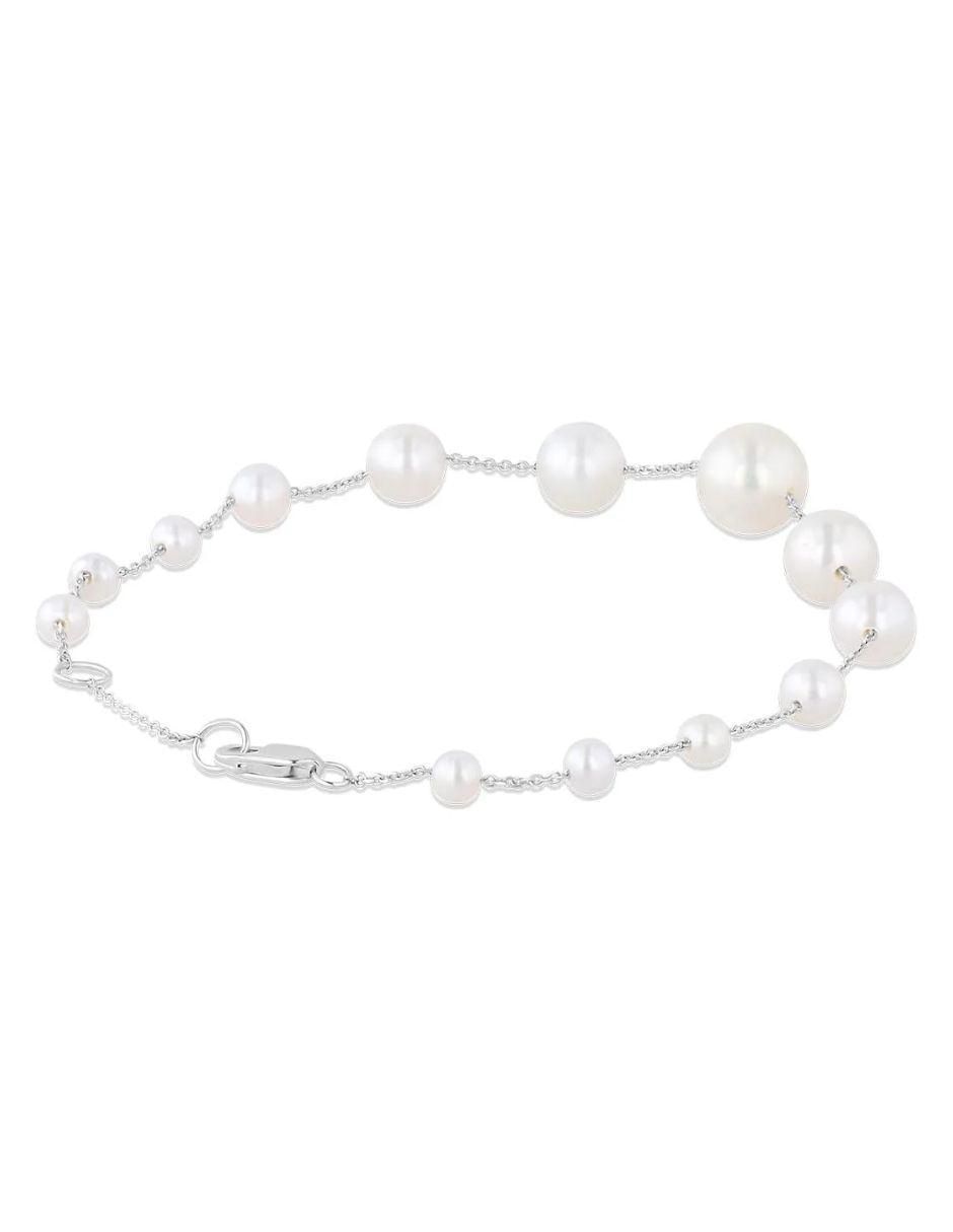 Pulsera de oro blanco 14 K con acabado brillante 2