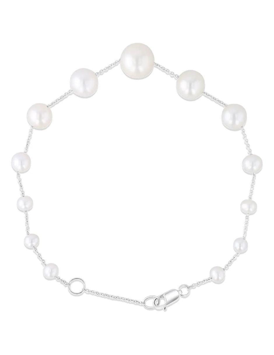 Pulsera de oro blanco 14 K con acabado brillante 3