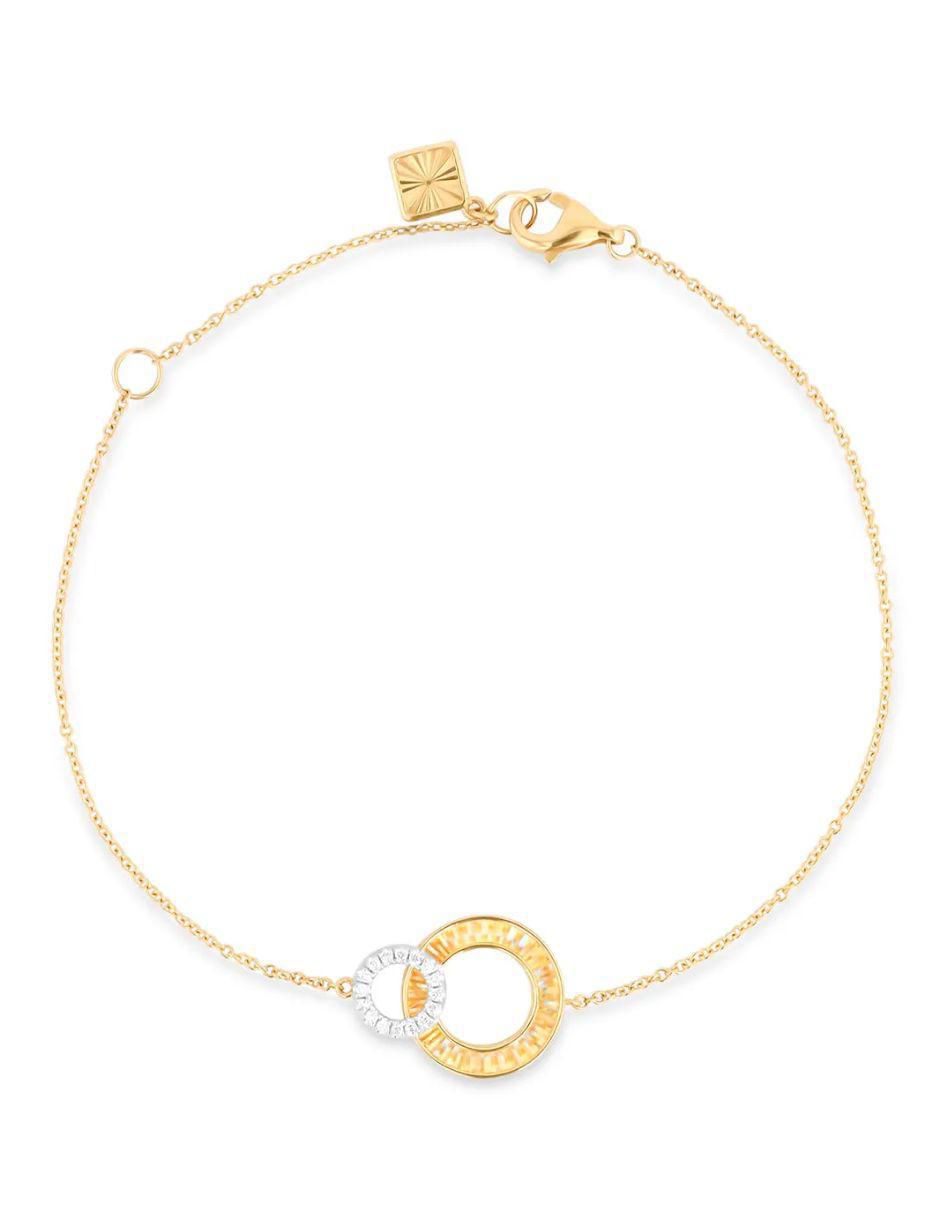 Pulsera de oro amarillo 14 K con acabado brillante
