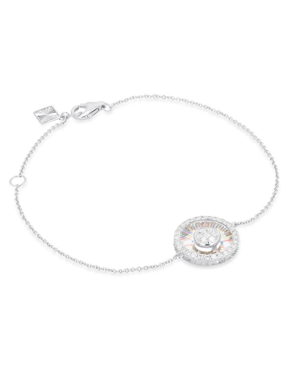 Pulsera de oro blanco 14 K con acabado brillante 2