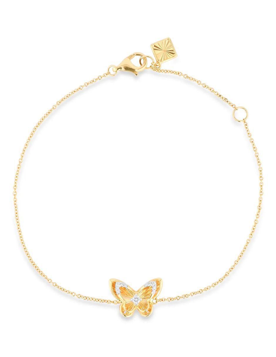 Pulsera de oro amarillo 14 K con acabado brillante