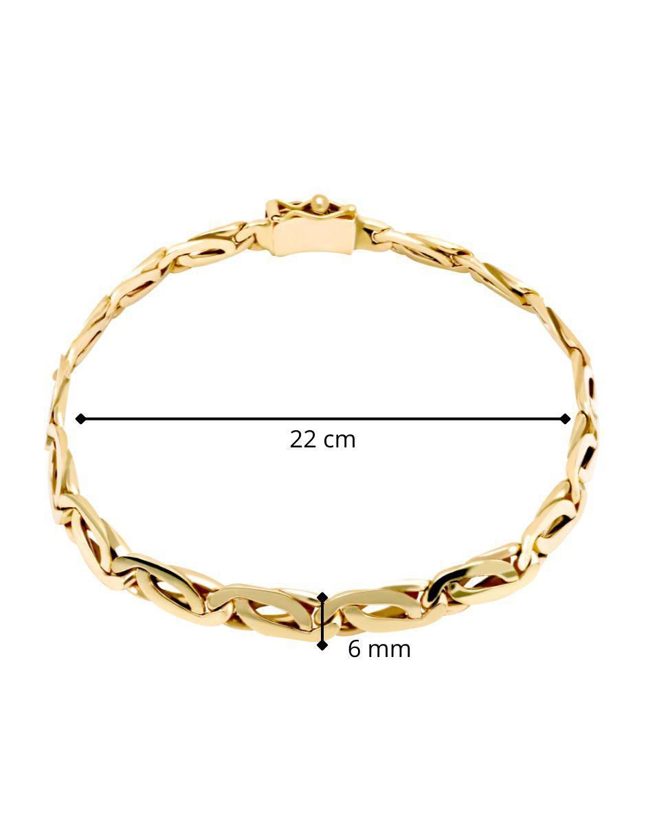 Pulsera de oro amarillo 14 K con acabado brillante 5