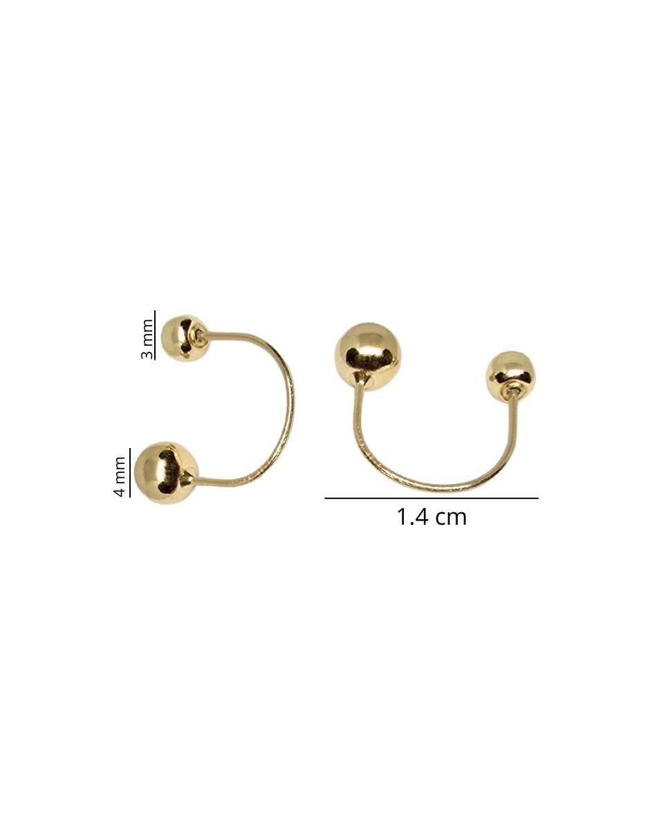 Broqueles de esfera de oro 10 K con acabado pavé zirconia 4