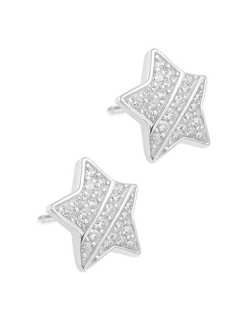 Aretes de estrella de plata P 925 con acabado pulido zirconia 2