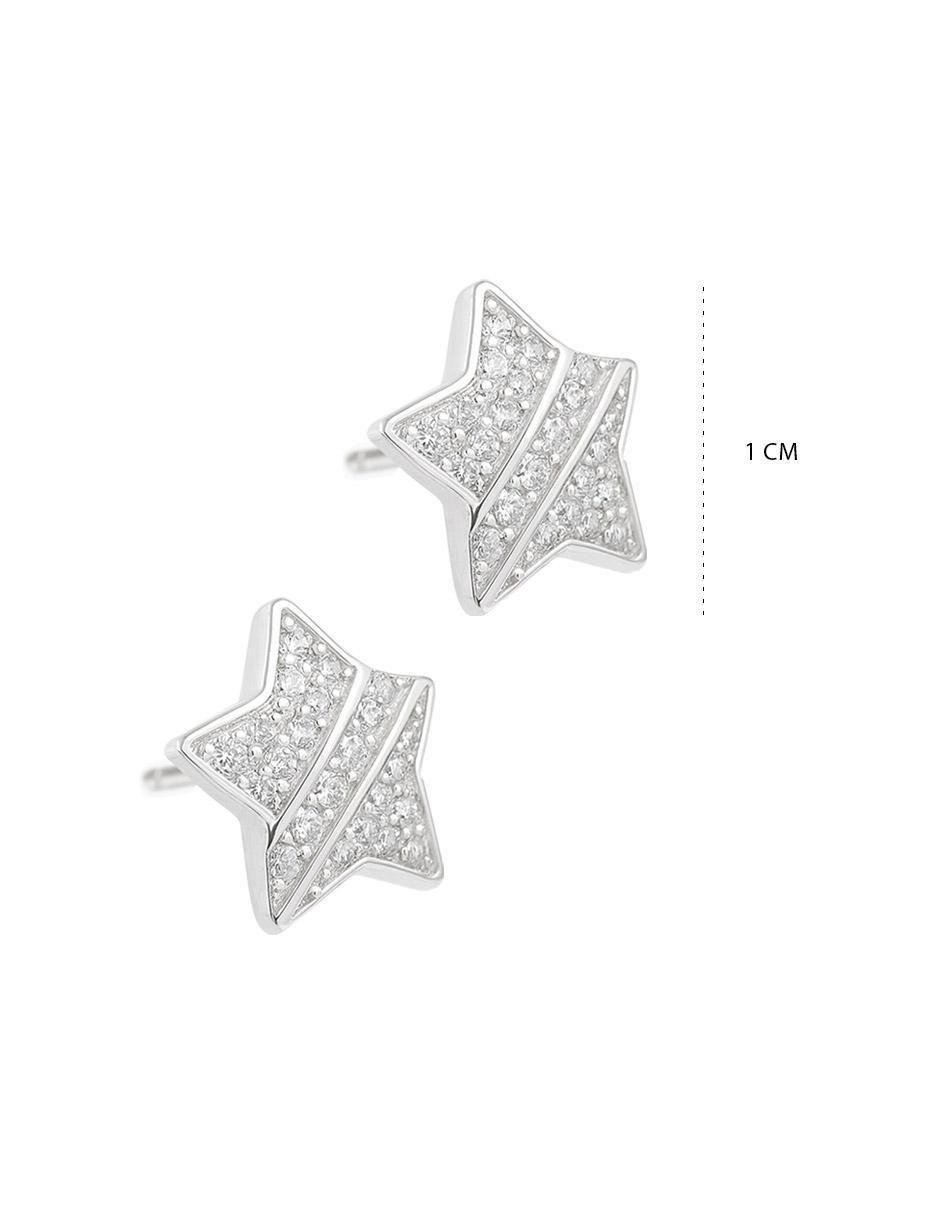 Aretes de estrella de plata P 925 con acabado pulido zirconia 6