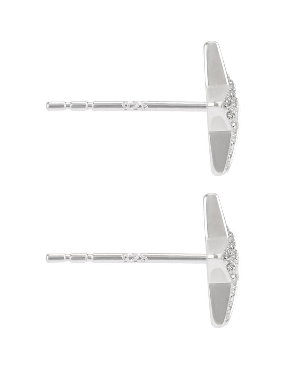 Aretes de estrella de plata P 925 con acabado pulido zirconia 4