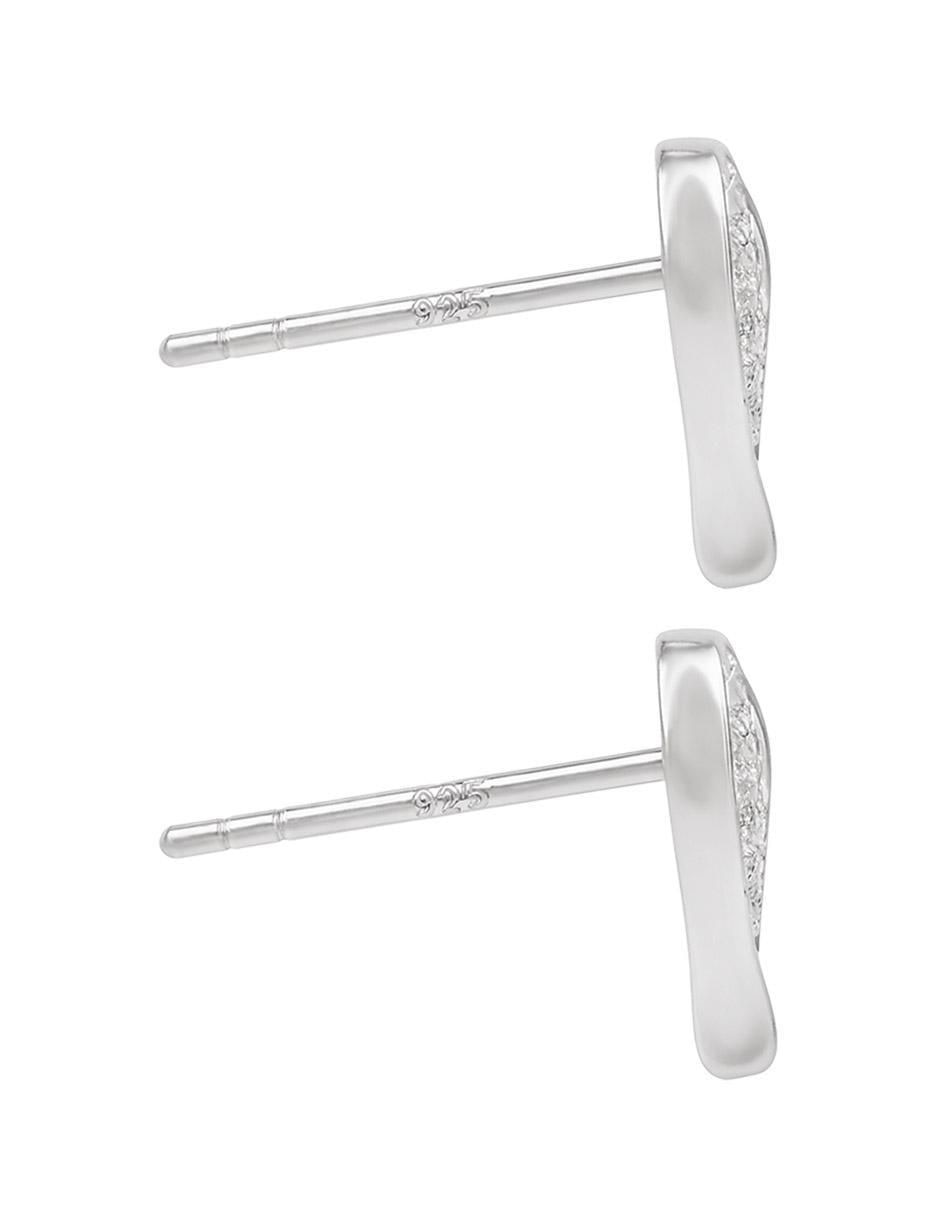 Aretes de corazón de plata P 925 con acabado pulido zirconia 4