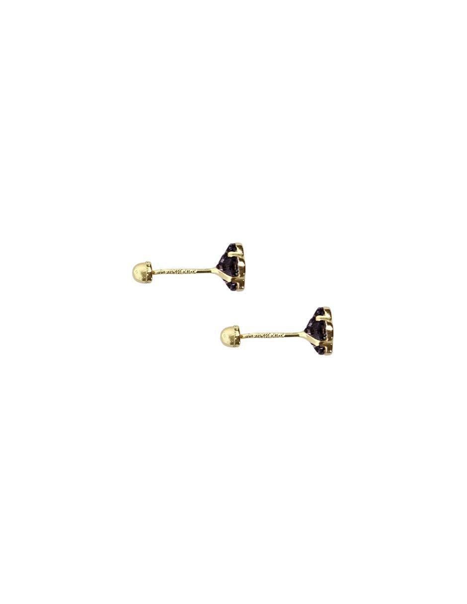 Broqueles de flor de oro 14 k con acabado pavé zirconia 4