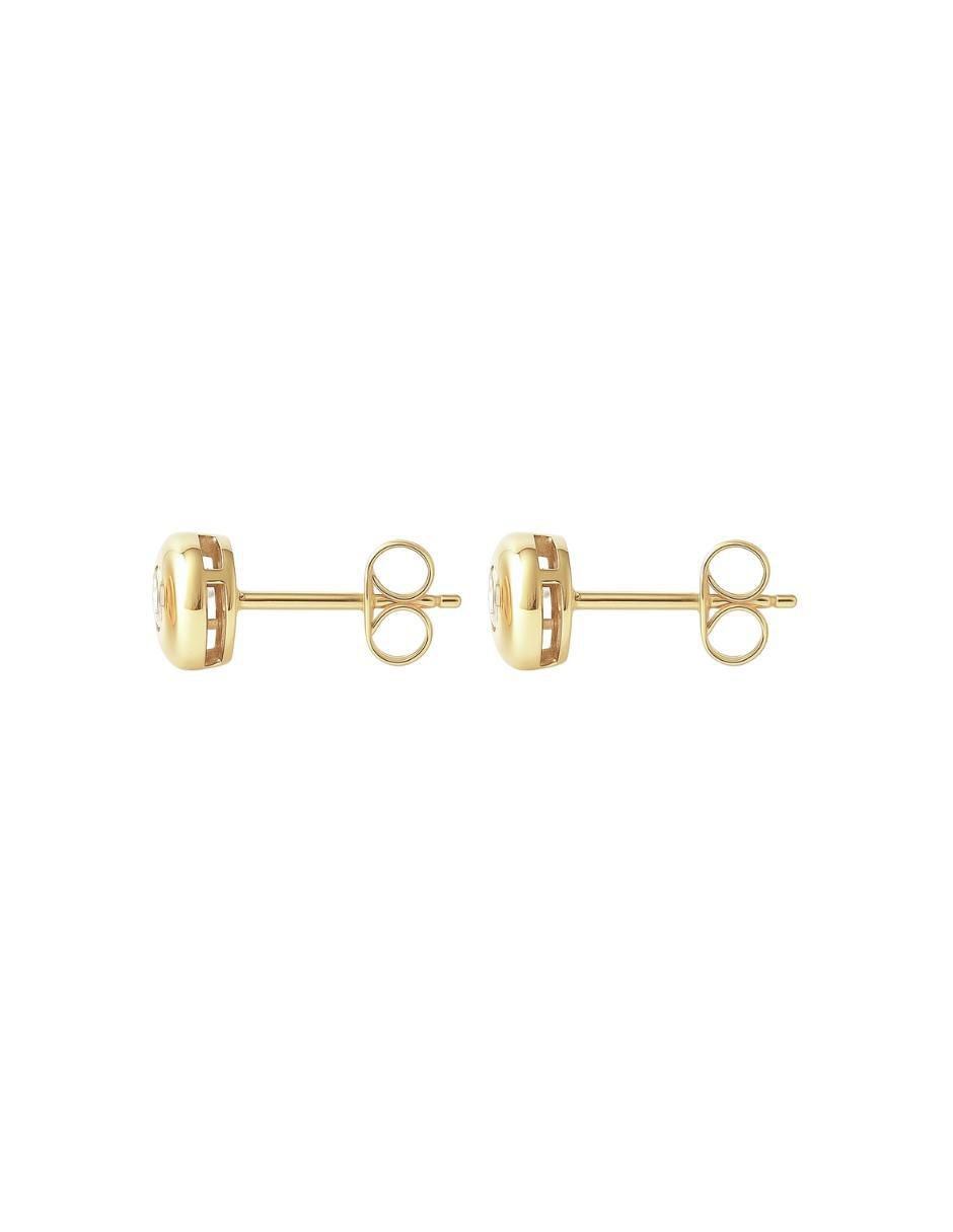 Broqueles de barril de oro 14 K con acabado brillante diamante 2