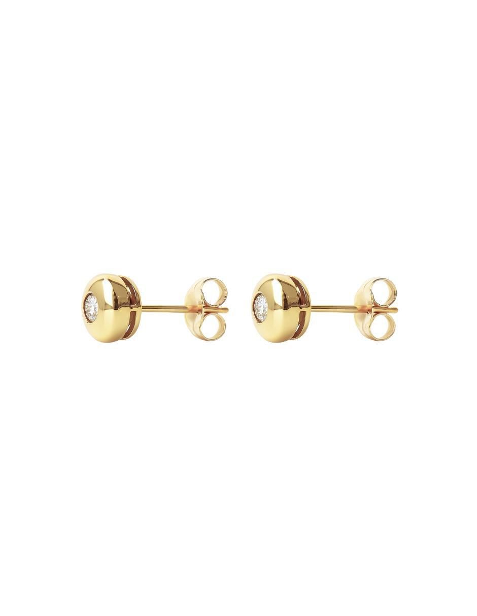Broqueles de barril de oro 14 K con acabado brillante diamante 3