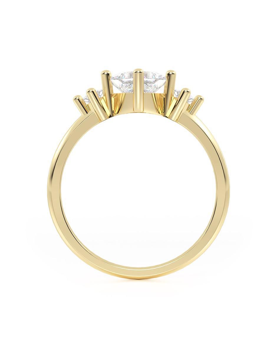 Anillo de compromiso "de" oro 10 k abba joyas sin familia zirconia
