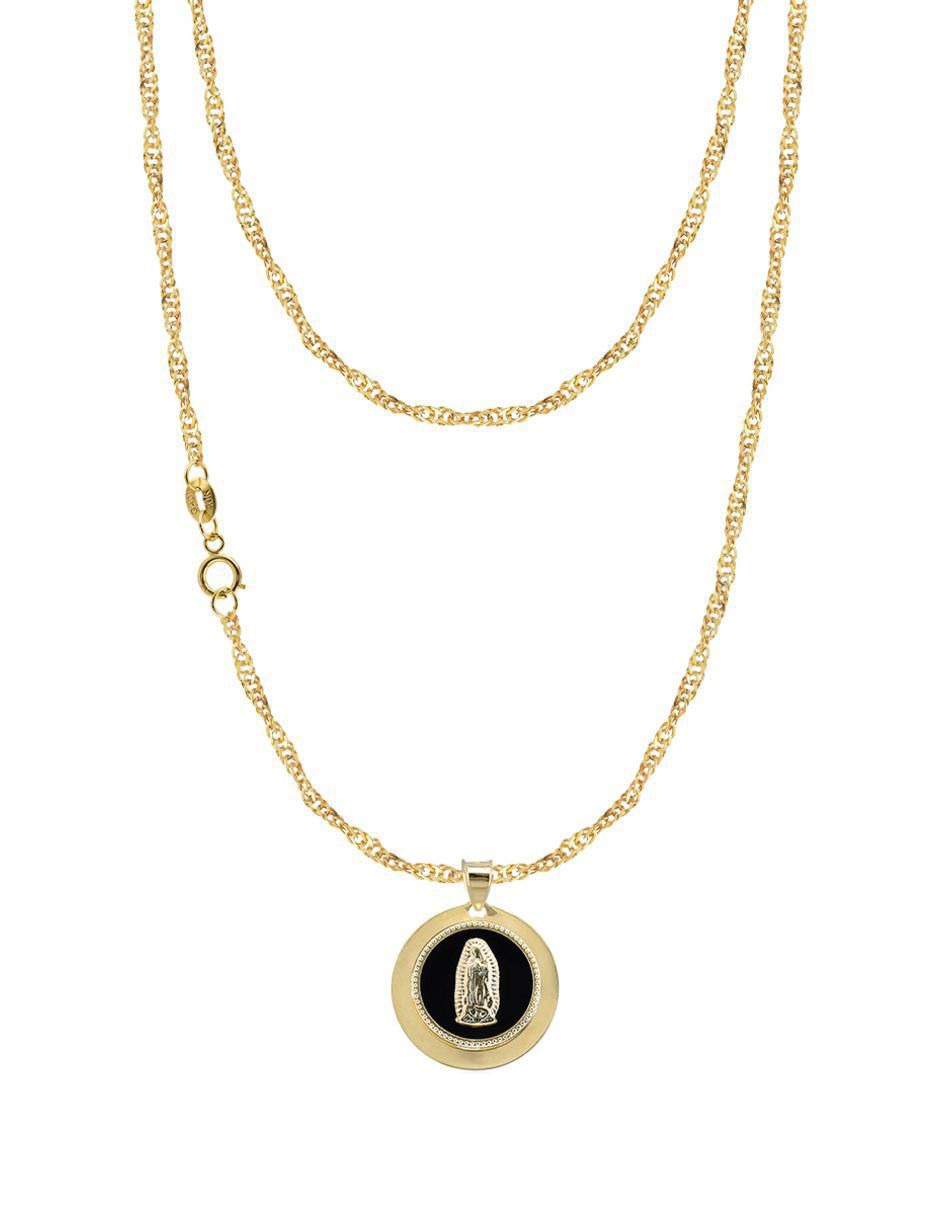 Collar con dije virgen de guadalupe de oro 10 K