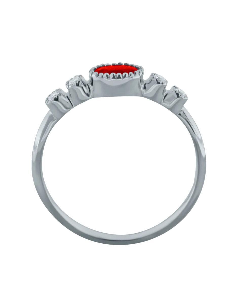 Anillo Addel 14 k de oro rubí y diamante brillante 2