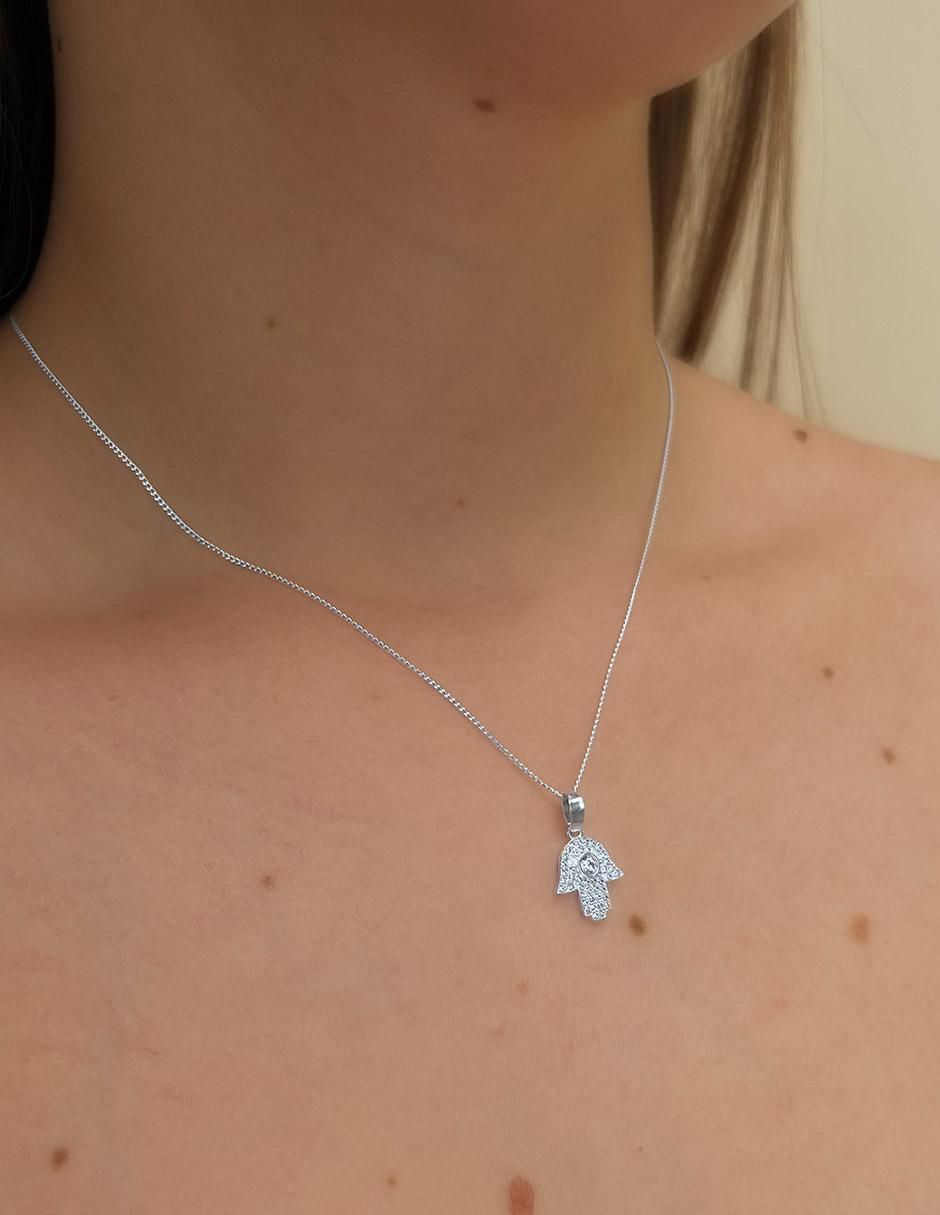 Collar con dije no aplica "de (si aplica)" mano clepsidra ninguna "de" plata p 925