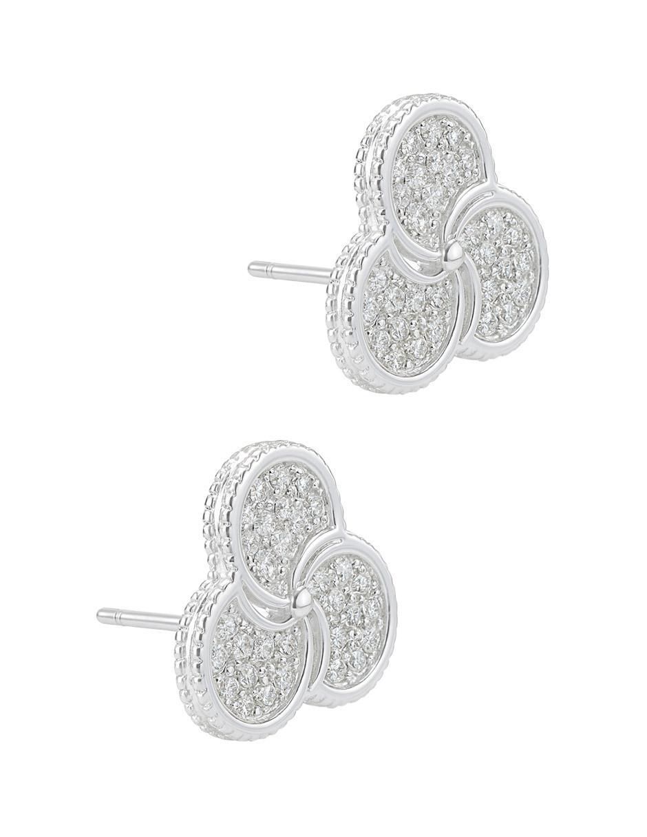 Aretes de plata P 925 con acabado pulido zirconia 2