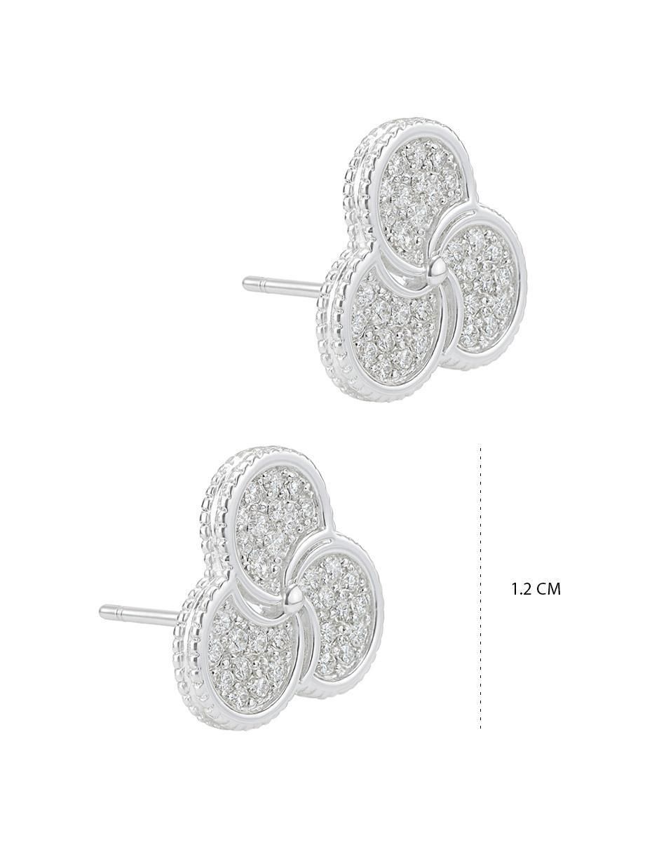 Aretes de plata P 925 con acabado pulido zirconia 6