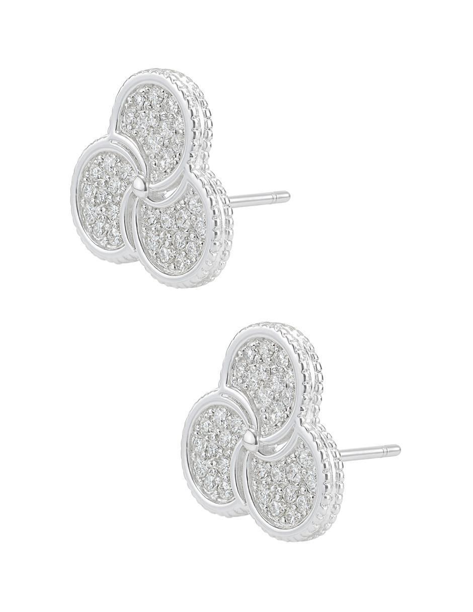 Aretes de plata P 925 con acabado pulido zirconia 3