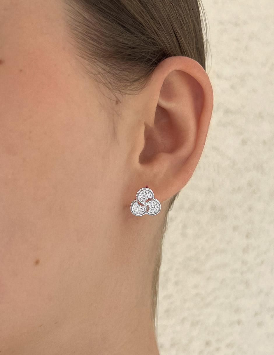 Aretes de plata P 925 con acabado pulido zirconia 5