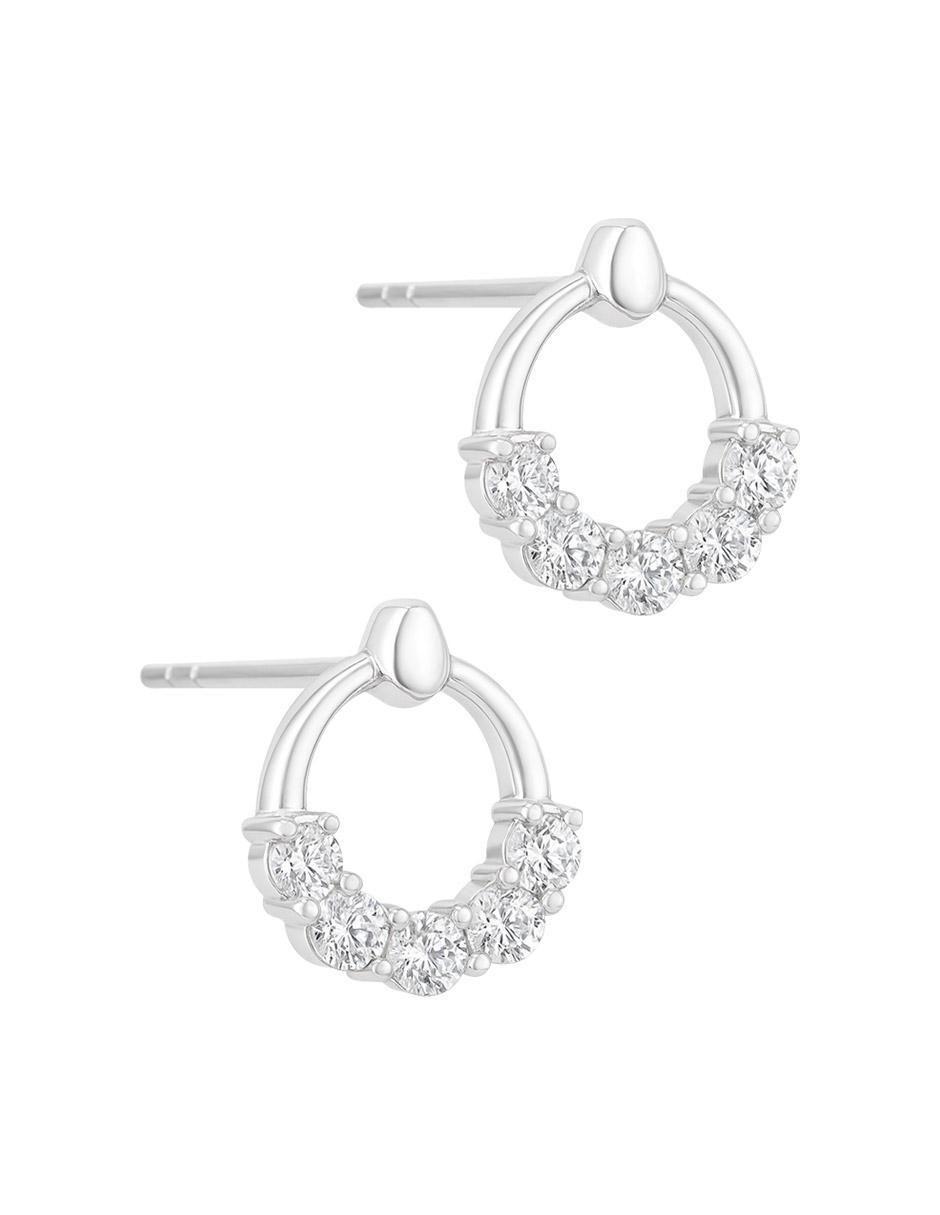 Set de aretes de plata P 925 con acabado pulido zirconia 2